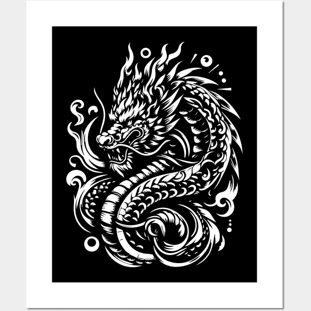 Chinese dragon tattoo Wall Art by lkn